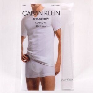 NWB CALVIN KLEIN 3 Pack CLASSIC FIT BIG+TALL V Neck T Shirts Size‎ LT & 3XLT